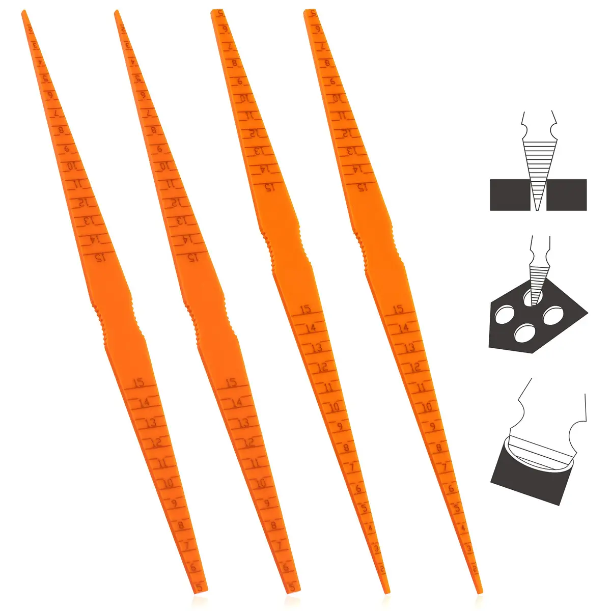PAGOW 4 Pack Plastic Taper Gauge Measuring Tool, Panel Gap Alignment Gauge 10.9cm (4.3in) | Auto Body Repair - main product image