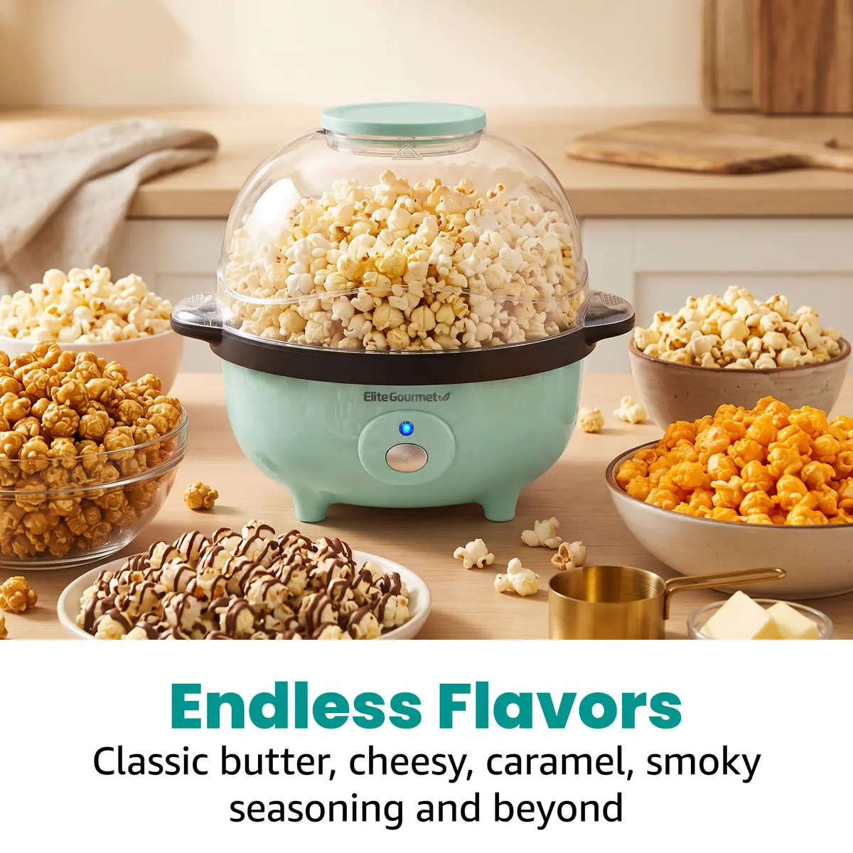 Elite Gourmet EPM330M Automatic Stirring 12 Cup Popcorn Maker, Mint | Fast Pop & Easy Cleanup - view 7