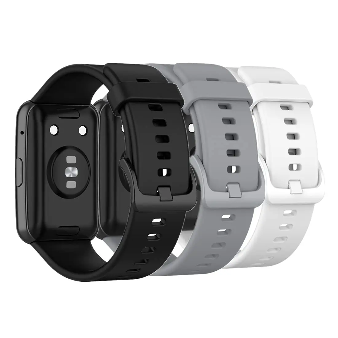 Huwokxix Watch Strap compatible with Huawei Watch Fit | Adjustable Silicone Sports Band for Huawei Watch Fit (140mm-220mm) - main product image