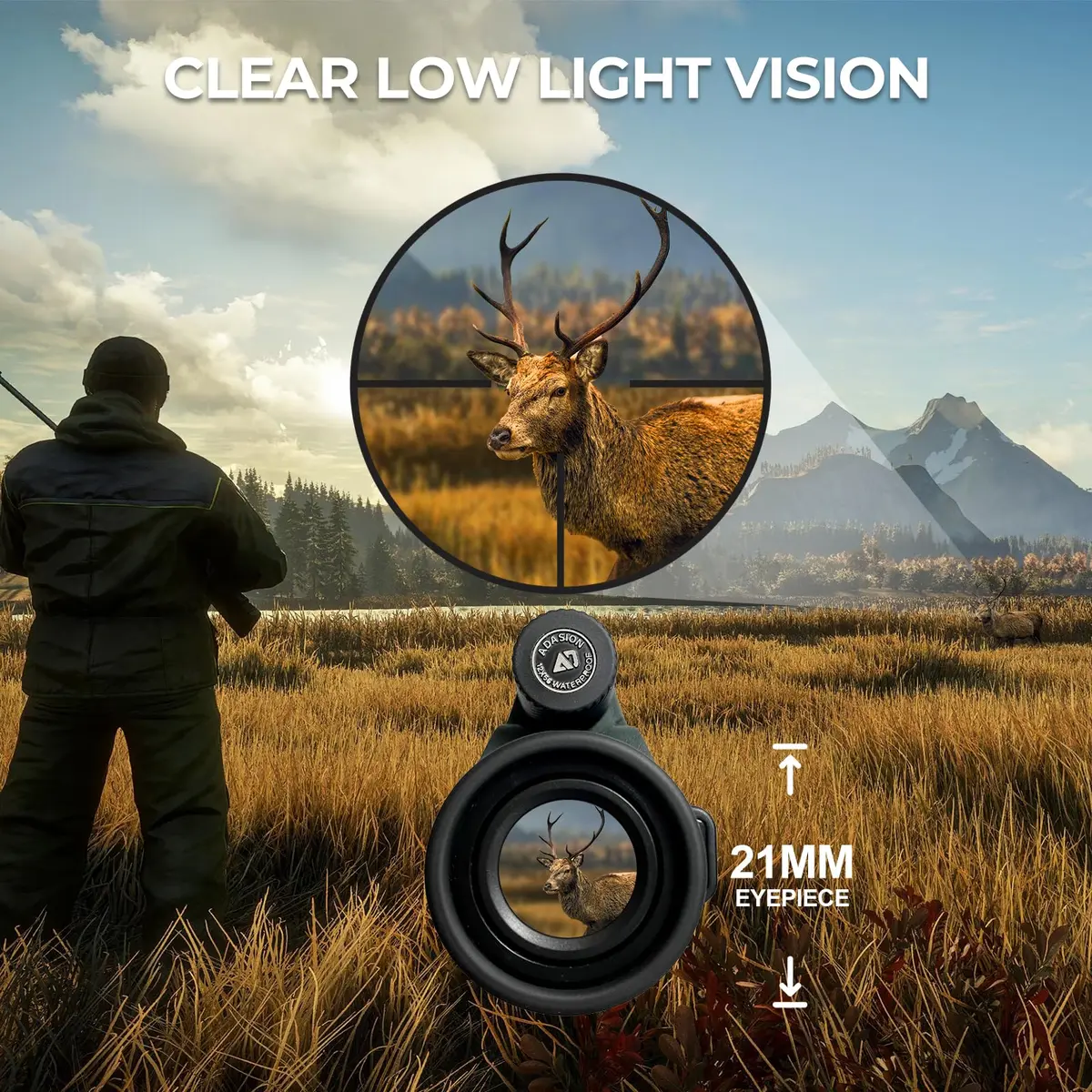 Adasion 12x56 Monocular for Adults | High Powered, Phone Adapter & Tripod for Bird Watching & Outdoor Use - view 2