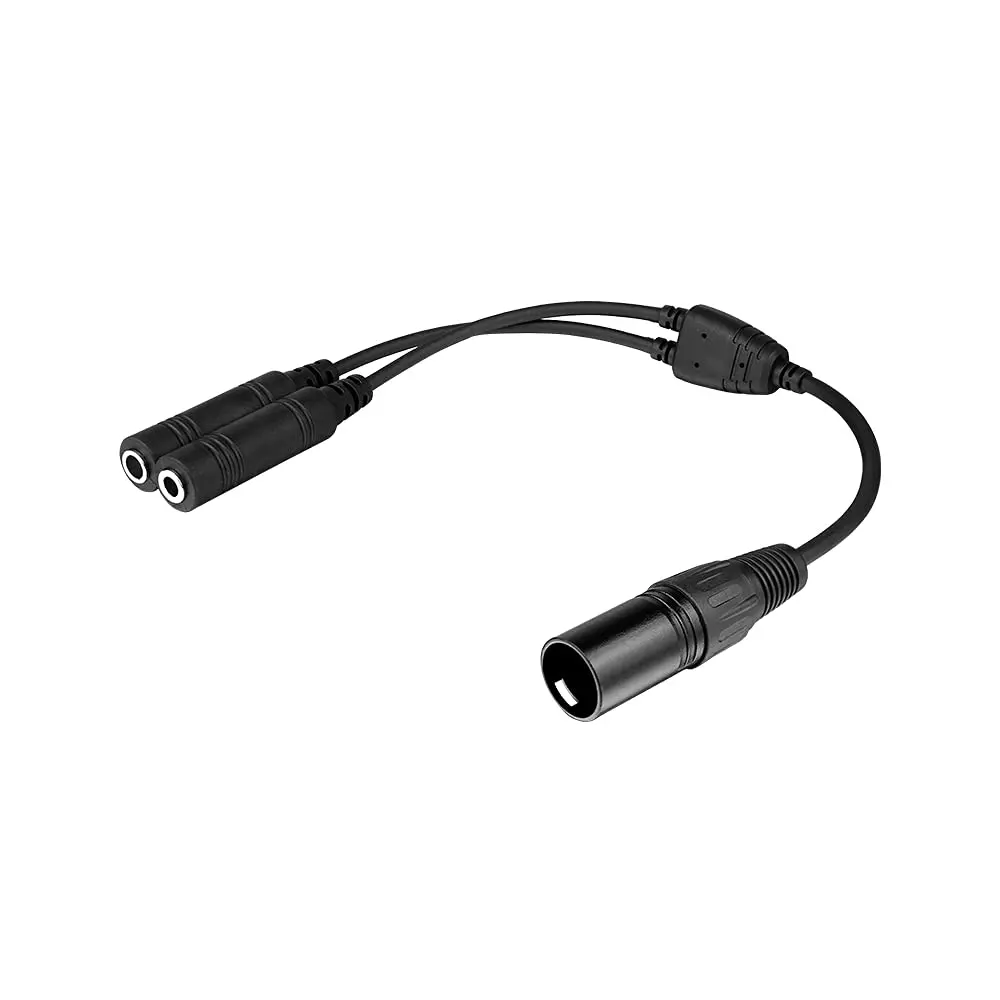 R SPIDER WIRELESS Aviation Headset GA Dual Plugs to Airbus 5 Pin XLR Adapter | Converts Airbus Headset to GA - main product image