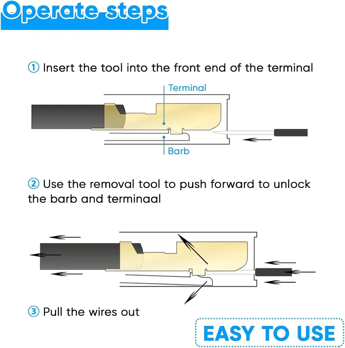 Kikerike Terminal Pin Removal Tool Kit 82 Pcs | High-Quality Automotive & Household Connectors - view 5