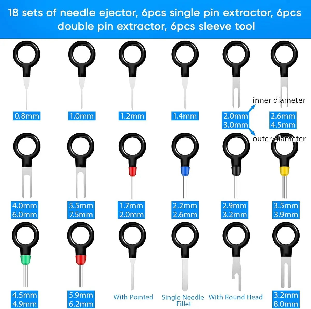Kikerike Terminal Pin Removal Tool Kit 82 Pcs | High-Quality Automotive & Household Connectors - view 3