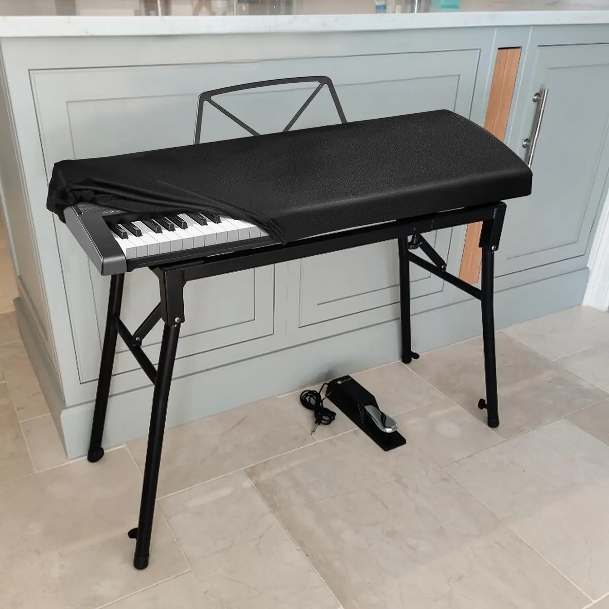 Explore Land Stretchy Leather Piano Keyboard Dust Cover (Black, 61 Keys) | Snug Fit & Premium Material - view 6