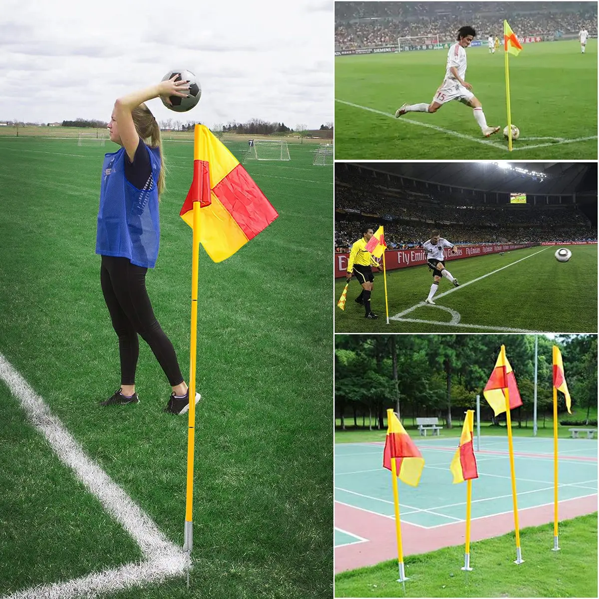 Wrzbest Soccer Corner Flags Set of 4 | Portable, Disassemblable Flags for Turf Training - view 6