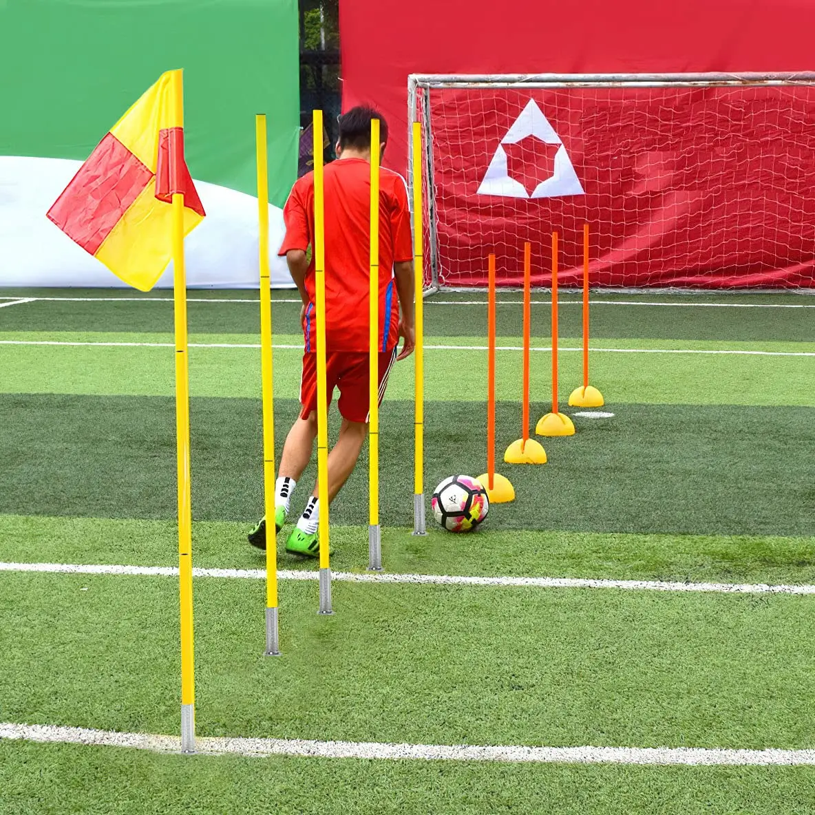 Wrzbest Soccer Corner Flags Set of 4 | Portable, Disassemblable Flags for Turf Training - view 7