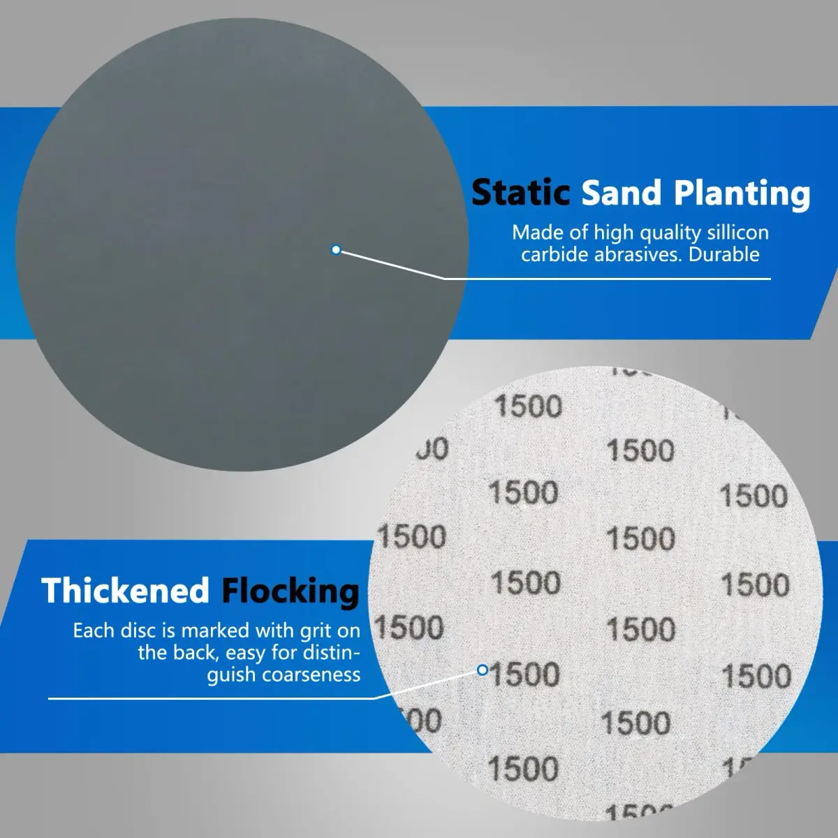 VIBRATITE 1500 Grit 5 Inch Hook & Loop Sanding Discs, 70PCS | Extra Fine Silicon Carbide for Wet/Dry Sanding - view 4