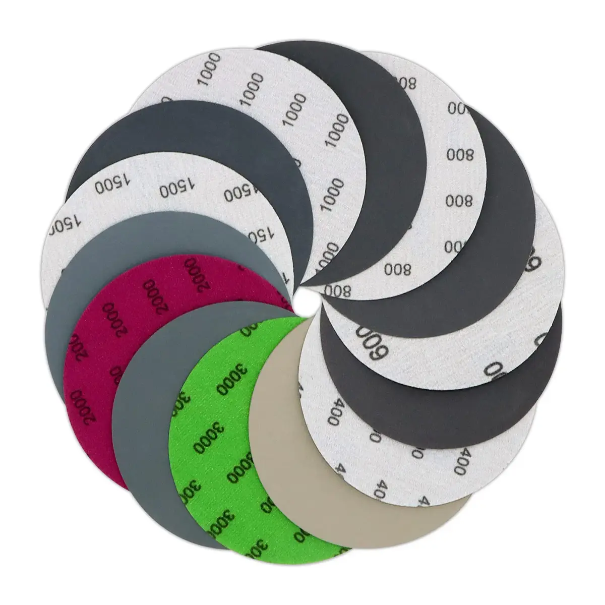 VIBRATITE 70PCS 5 Inch Hook & Loop Sanding Discs Assorted Grits (400-3000) | Silicon Carbide Wet Dry Sandpaper for Orbital Sanders - main product image
