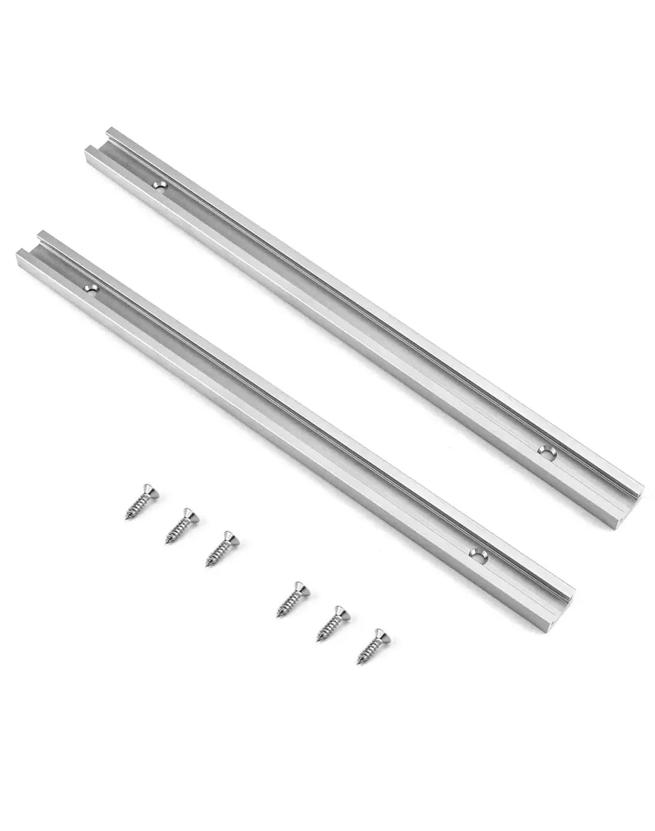 QWORK Aluminum T Track 12 Inch (30.5 cm) - 2 Pack Universal Double Cut Profile with Screws | For Table Saws & Router Tables - view 5