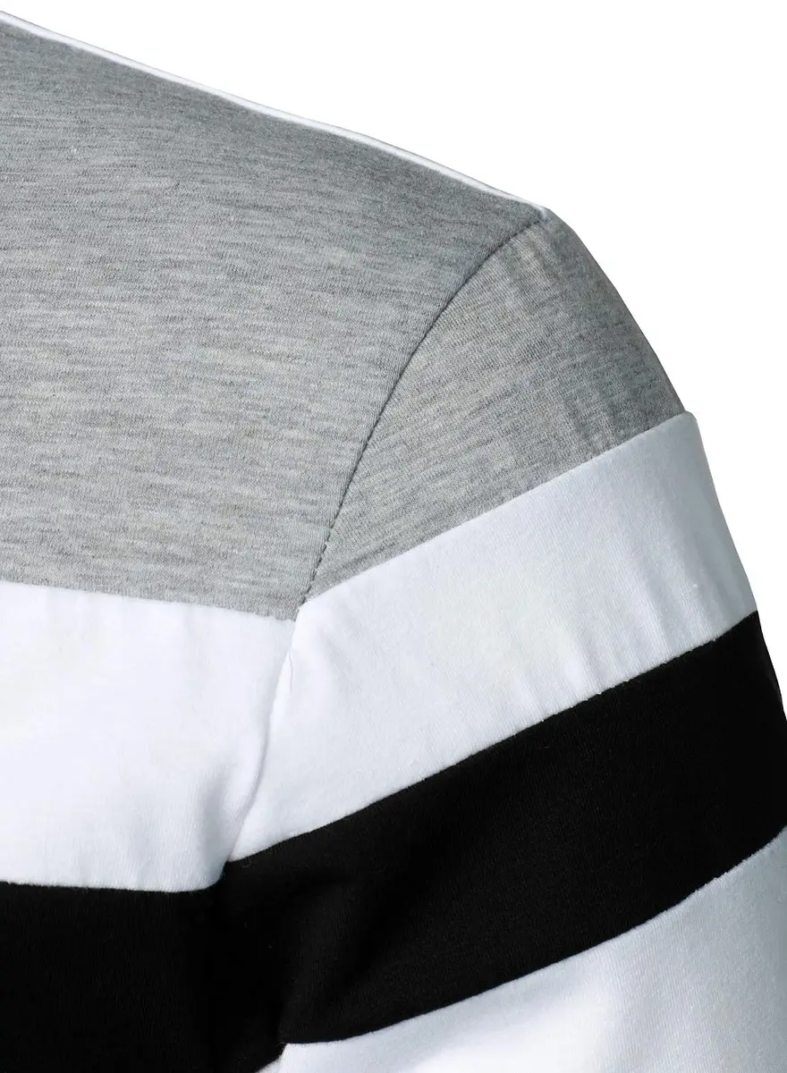 HOOD CREW Men’s Long Sleeve Polo Shirt Casual Slim Fit White | Cotton Comfort & Style - view 6