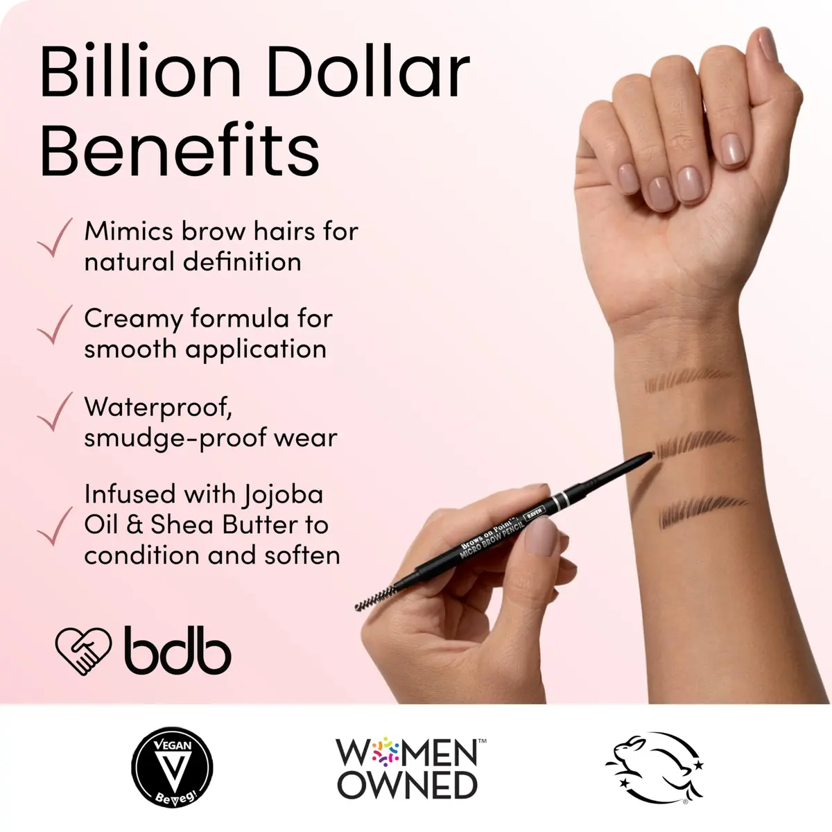 billion dollar brows Brows On Point Micro Eyebrow Pencil Raven Black | Waterproof, Precise & Natural Finish - view 5