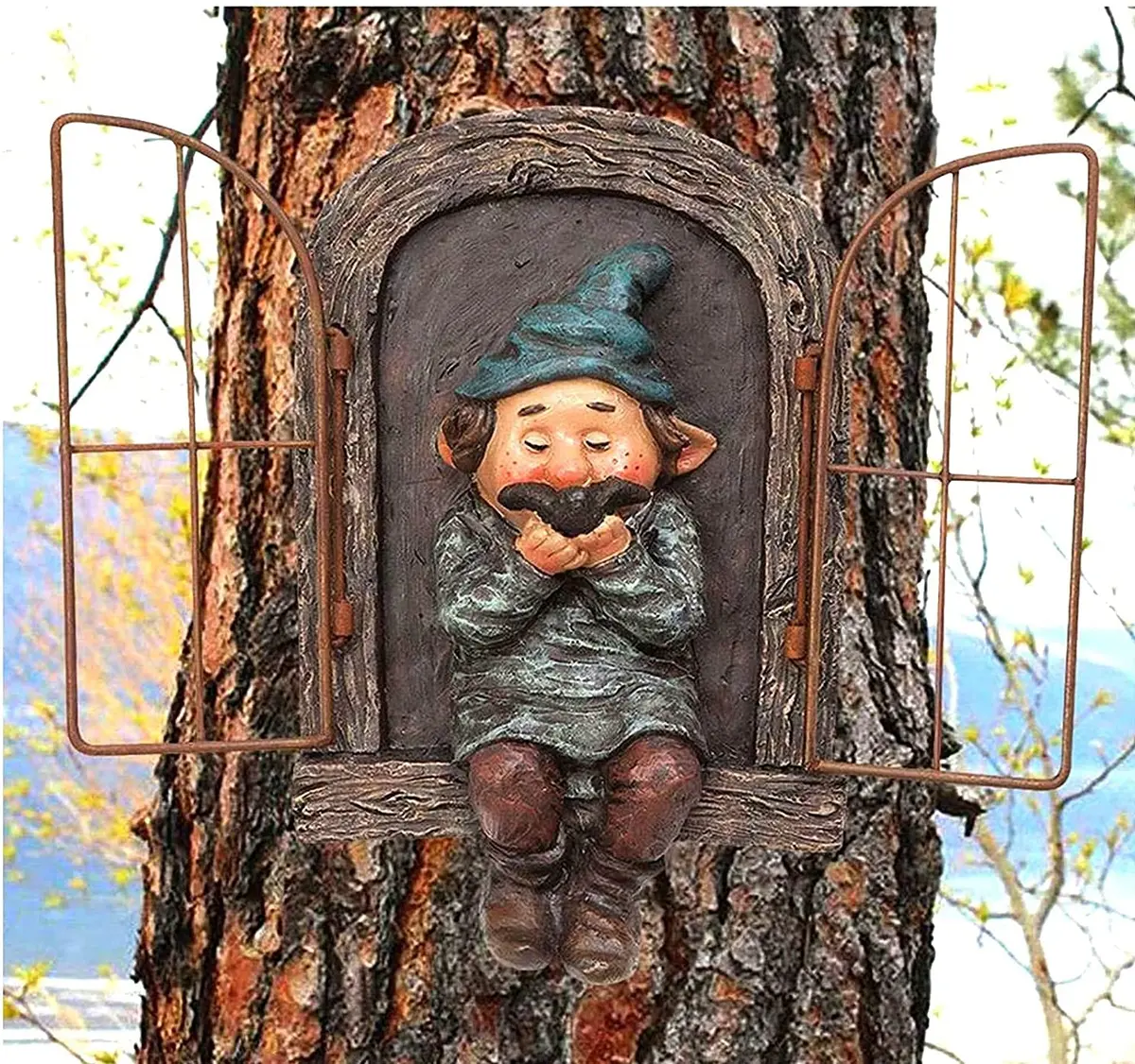 vomiceak Whimsical Fairy Garden Gnome Statue 15cm (5.9 Inch) | Resin Outdoor Decoration for Yard, Lawn, Porch - main product image