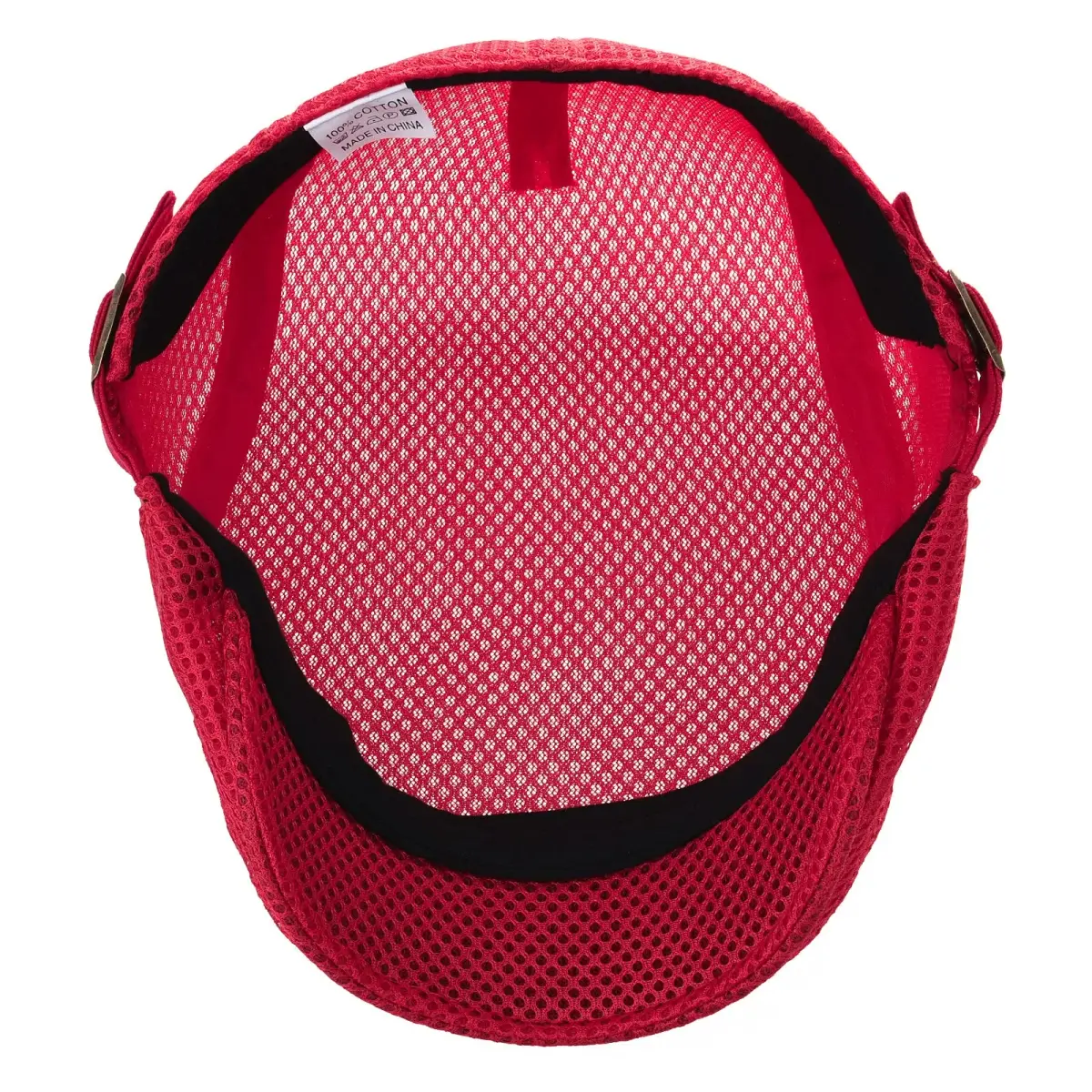 VOBOOM Men's Red Breathable Mesh Summer Hat | Adjustable Newsboy Ivy Cabbie Flat Cap 57-60cm - view 5