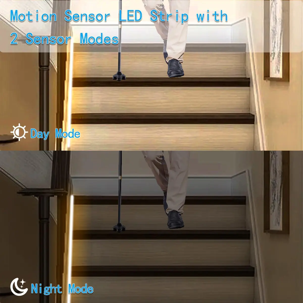 echosari STRING_LIGHT 9.8Ft 90 LED Motion Sensor Under-Cabinet Light | Battery Operated, Easy Install, 5H Brightness - view 5