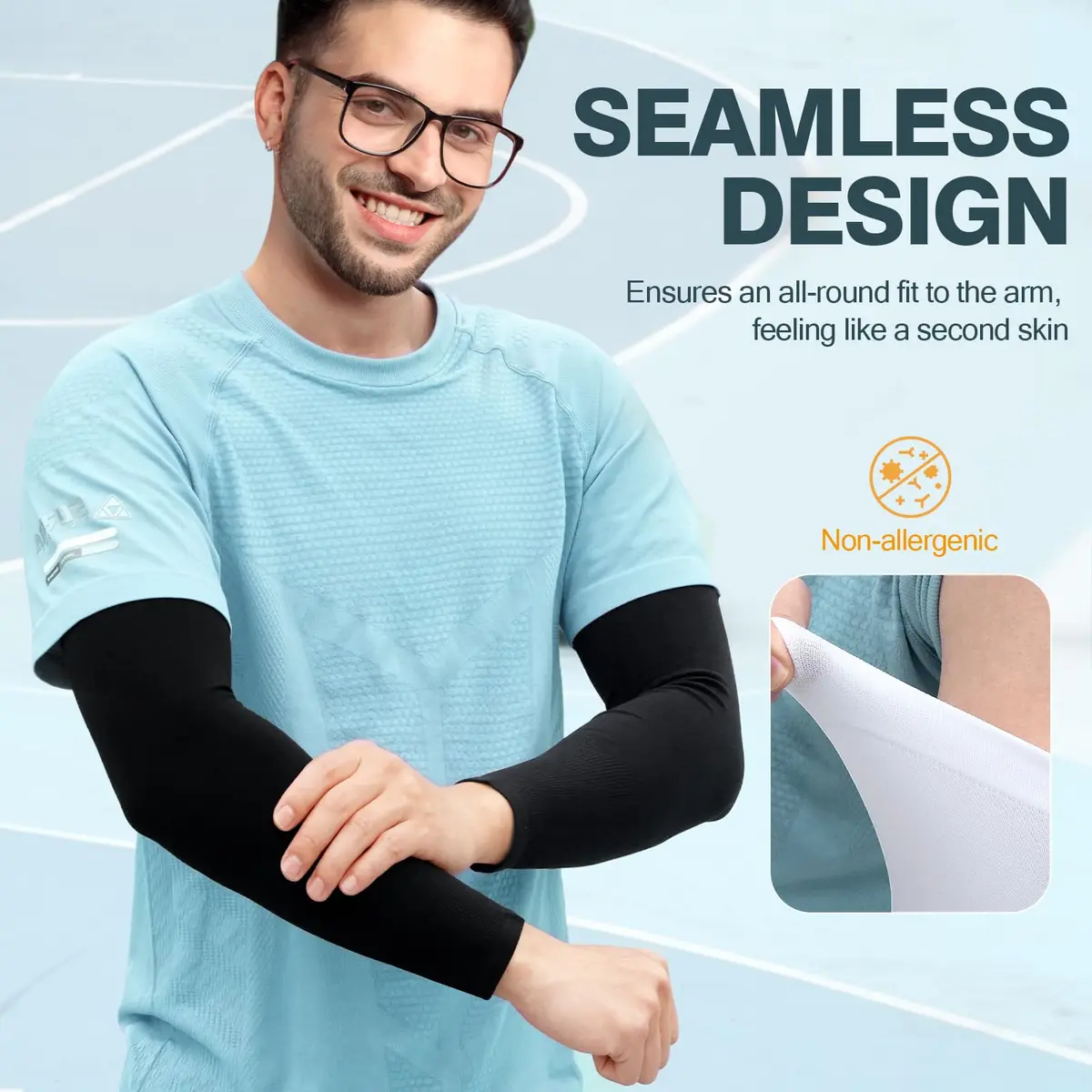 Rescoto UV Protection Cooling Arm Sleeves 2 Pairs | UPF 50 Sun & Tattoo Cover for Men Women Youth - view 5