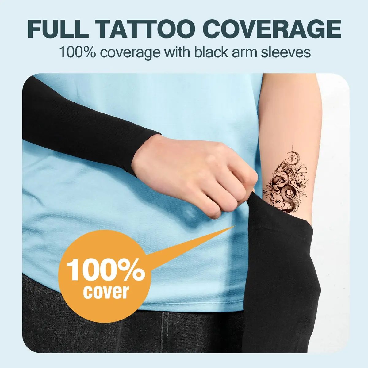 Rescoto UV Protection Cooling Arm Sleeves 2 Pairs | UPF 50 Sun & Tattoo Cover for Men Women Youth - view 3
