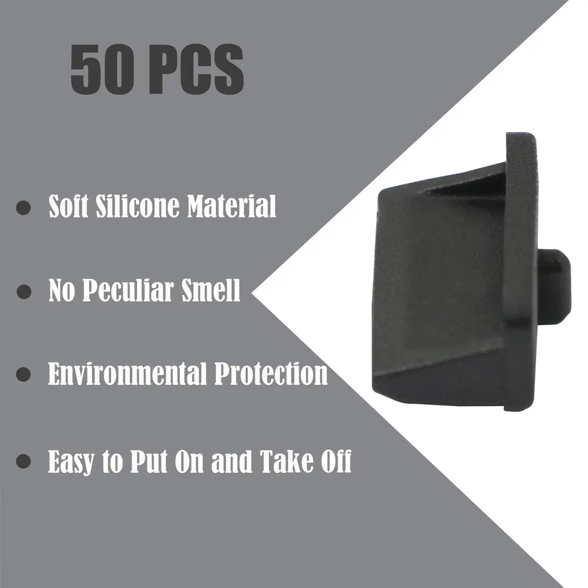 GINTOOYUN 50pcs USB Anti Dust Cap for USB Type A Female Port | Silicone Dustproof Cover (13mm x 7.5mm x 6mm) - view 4