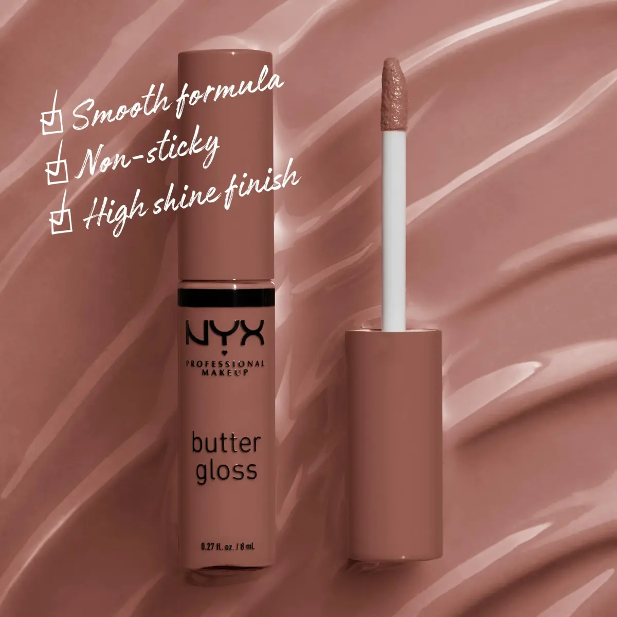 NYX PROFESSIONAL MAKEUP Butter Gloss Brown Sugar Lip Gloss - Butterscotch, Non-Sticky Shine (7.65 ml) - view 2