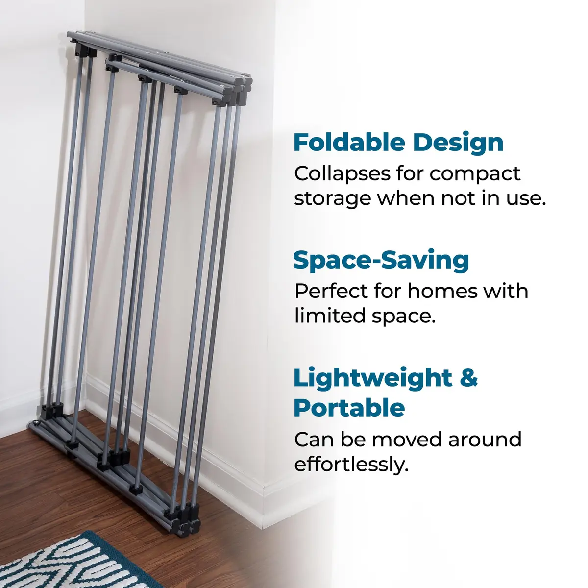 Honey-Can-Do Oversized Collapsible Clothes Drying Rack, 35" | Heavy-Duty Steel Support, Flat Storage, Indoor/Outdoor Use - view 5