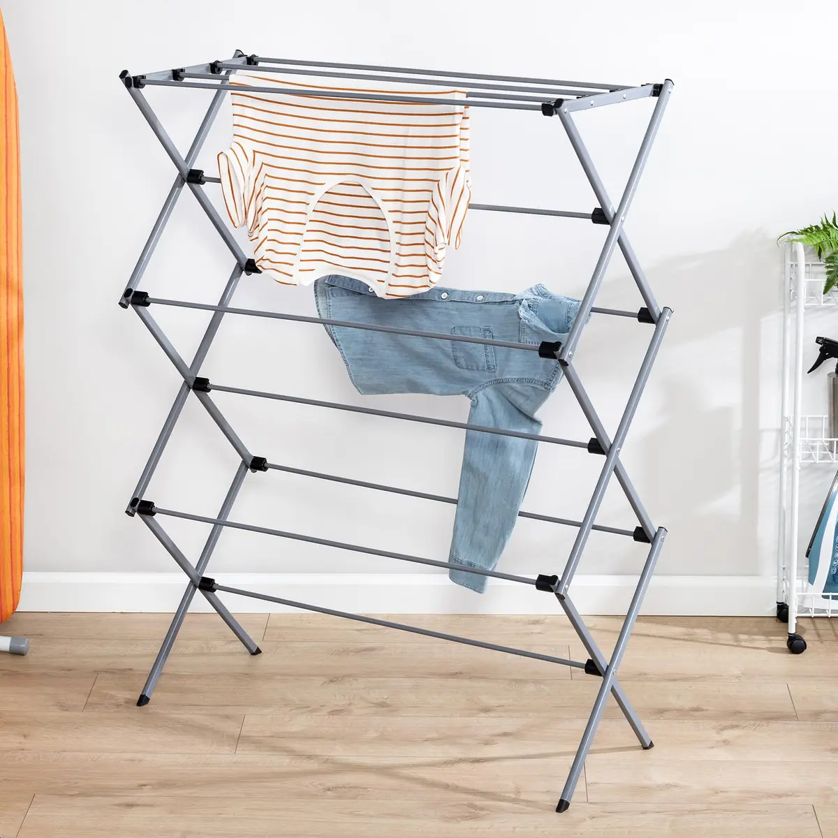 Honey-Can-Do Oversized Collapsible Clothes Drying Rack, 35" | Heavy-Duty Steel Support, Flat Storage, Indoor/Outdoor Use - view 3
