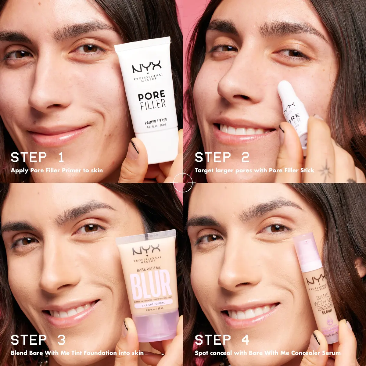 NYX PROFESSIONAL MAKEUP Pore Filler Targeted Primer Stick, Blurring Primer 0.1 Fl Oz (3 ml) | Instantly Blurs Pores & Imperfections - view 5