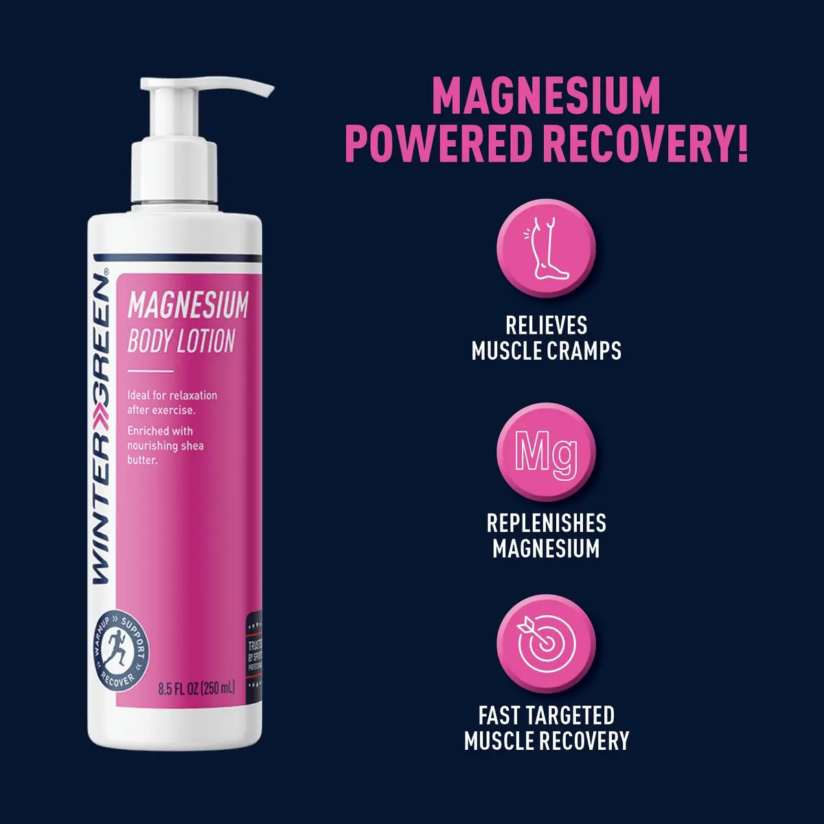 Wintergreen Magnesium Body Lotion 8.5 oz | Shea Butter for Muscle Cramps & Hydration - view 7