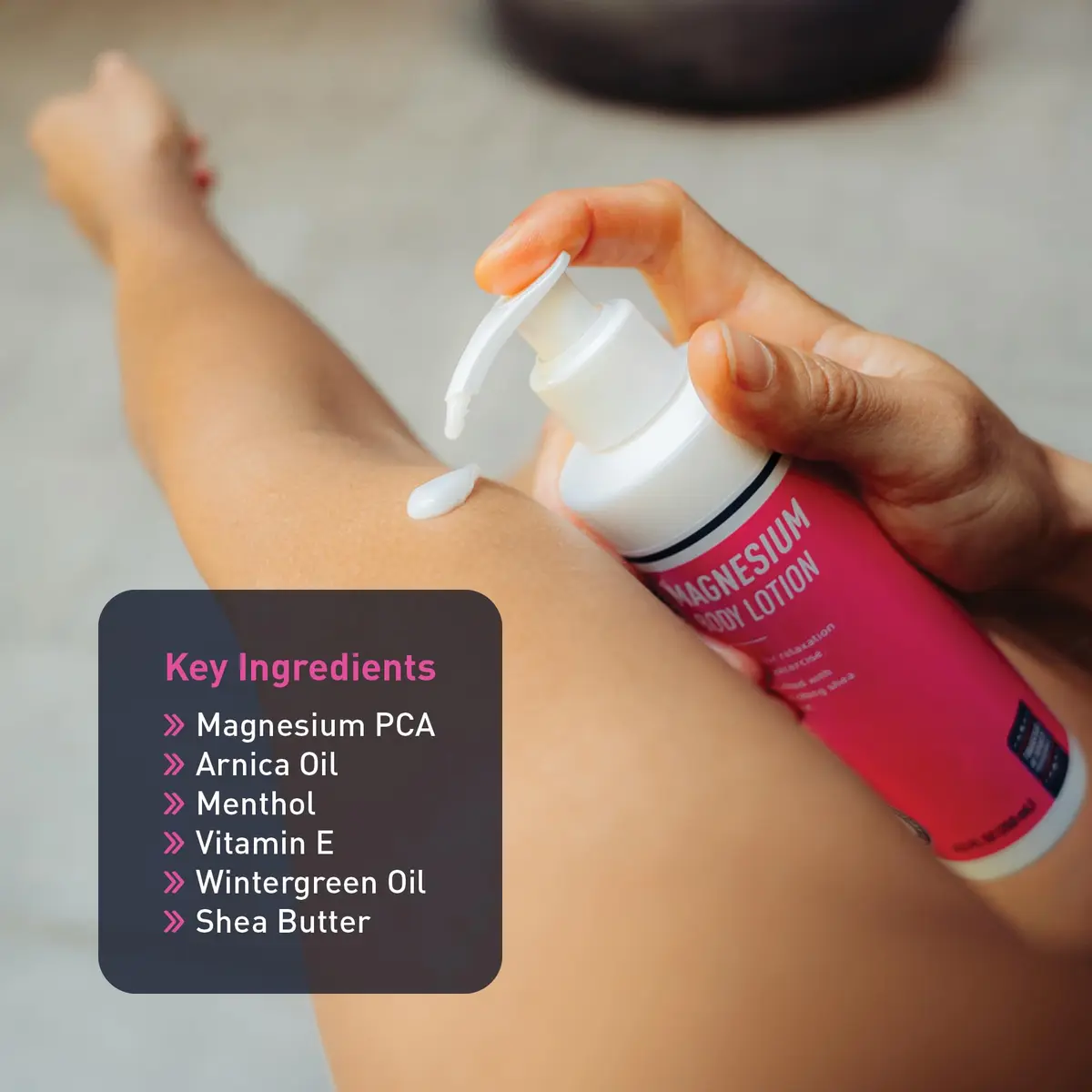 Wintergreen Magnesium Body Lotion 8.5 oz | Shea Butter for Muscle Cramps & Hydration - view 3