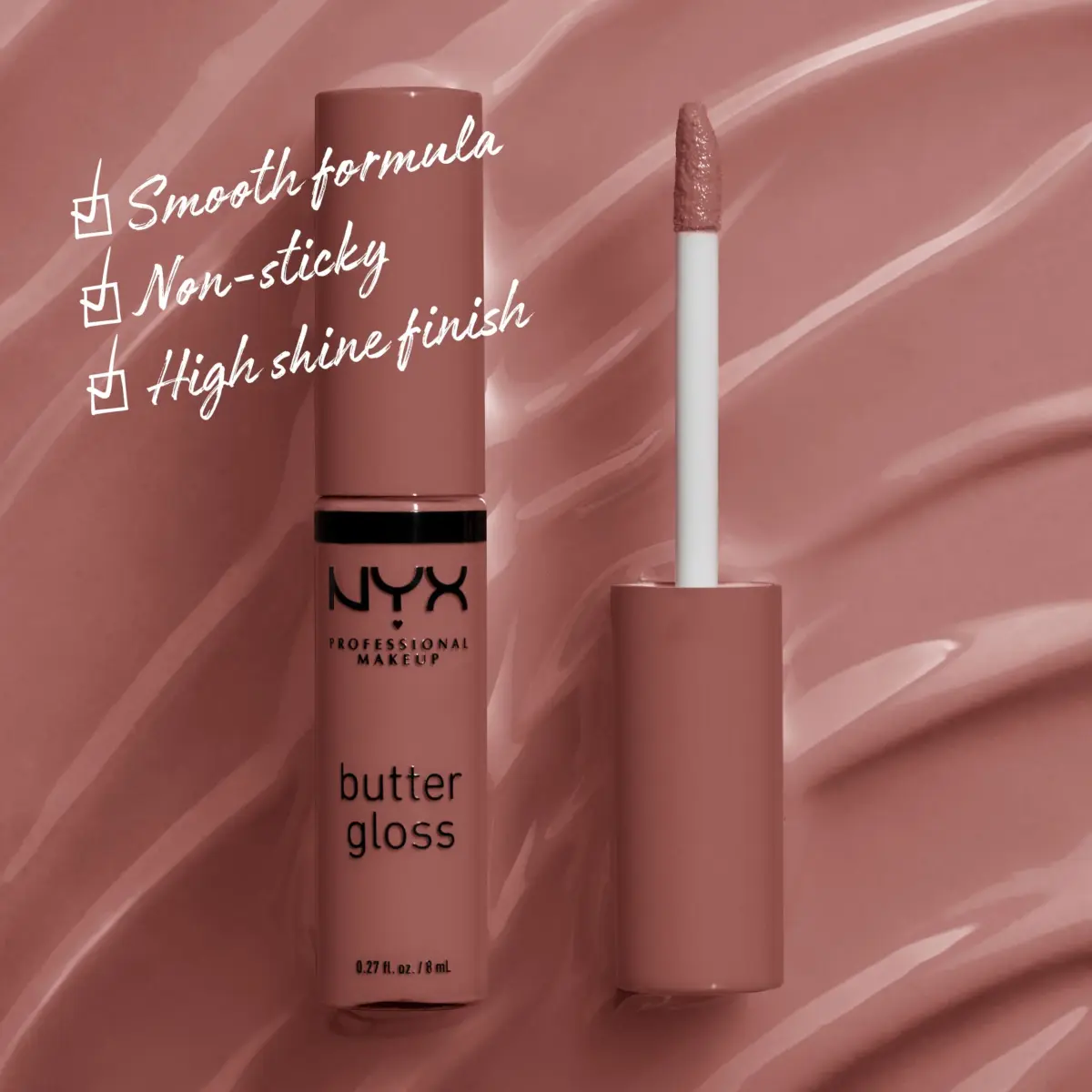 NYX PROFESSIONAL MAKEUP Butter Gloss Brown Sugar - Spiked Toffee (Brown Mauve) Non-Sticky Lip Gloss - view 2