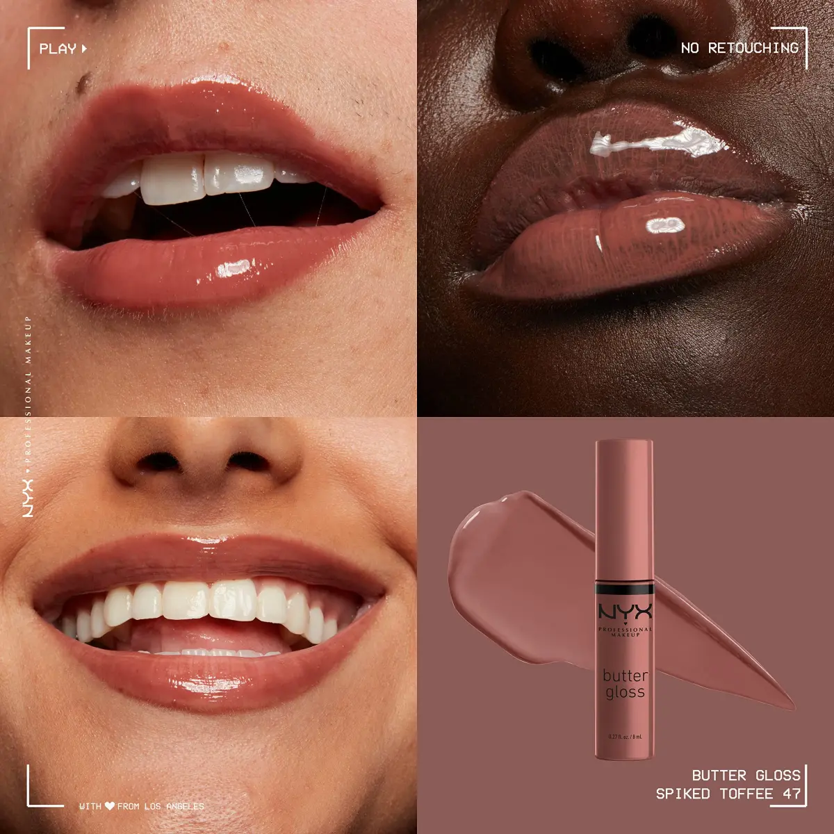 NYX PROFESSIONAL MAKEUP Butter Gloss Brown Sugar - Spiked Toffee (Brown Mauve) Non-Sticky Lip Gloss - view 3