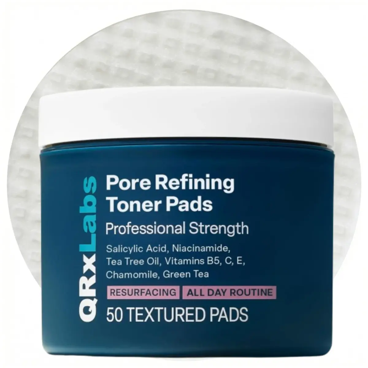 QRxLabs Pore Refining Toner Pads with Salicylic Acid & Niacinamide | 50ct (1.69 Fl Oz) - main product image