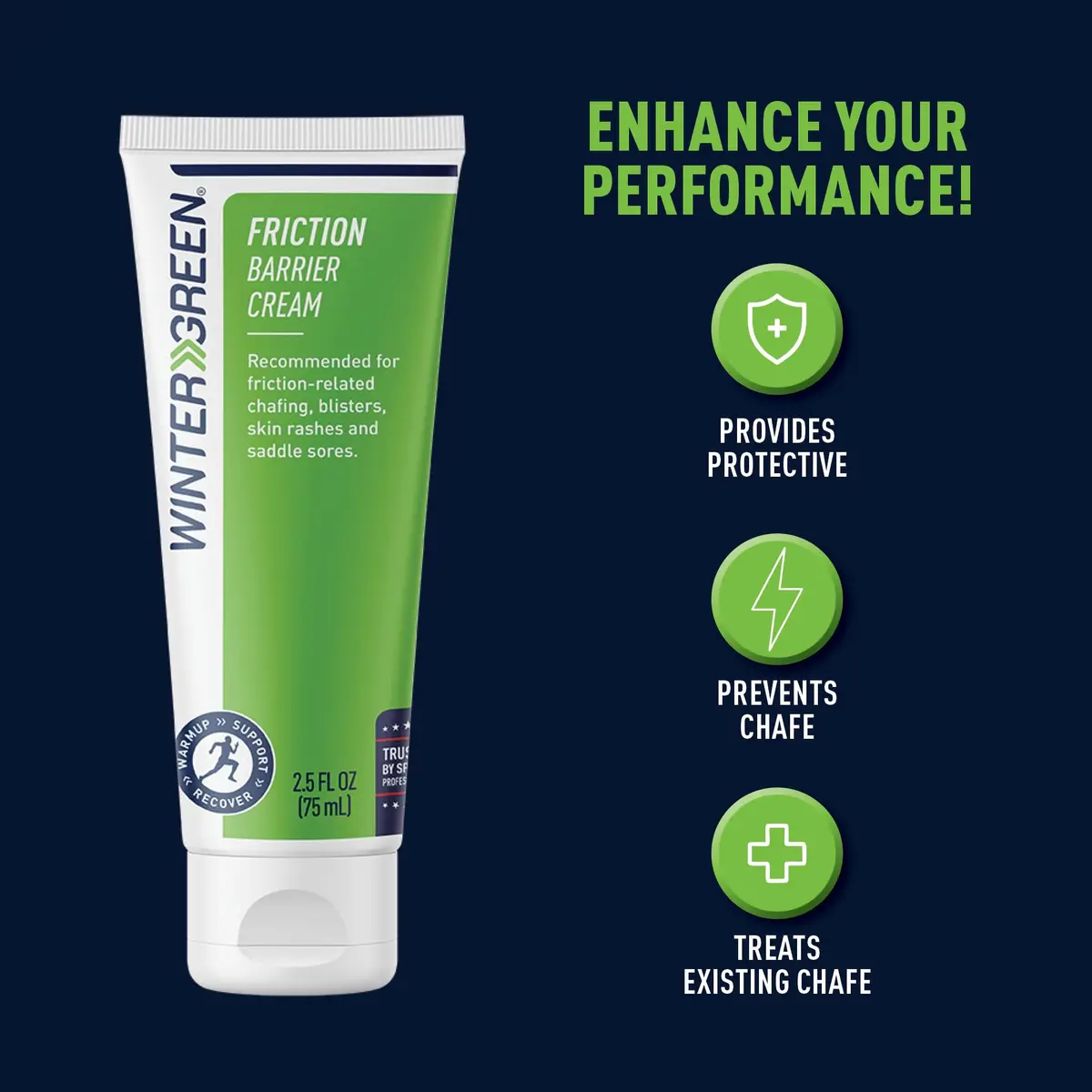 Wintergreen Friction Barrier Cream, Anti-Chafing, Blisters, Rashes | 2.5 oz, For Athletes & Active Individuals - view 5