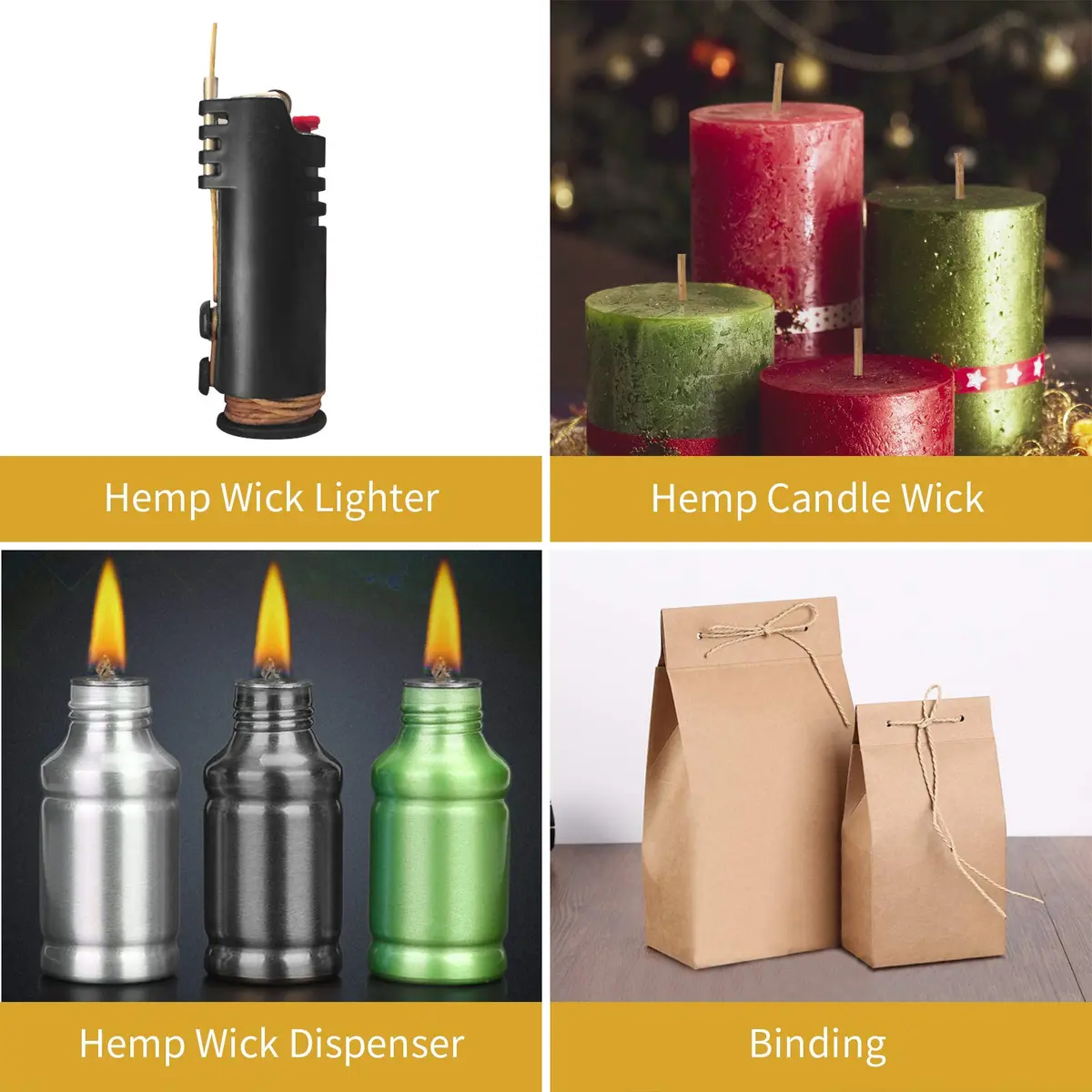 CHEFBEE Organic Hemp Wick with Natural Beeswax Coating 200ft (60.96m) | Slow Burn, Less Ash - view 6