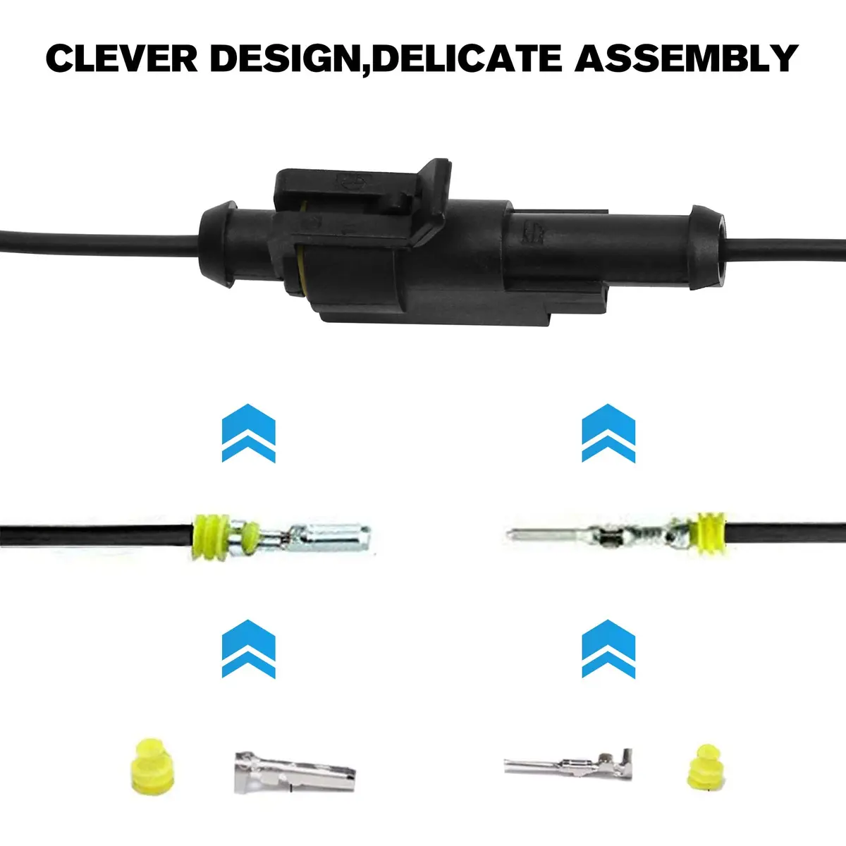 G 1 Pin Connector 16AWG Waterproof Connectors Male Female Wire Plugs (10 Sets) - view 3