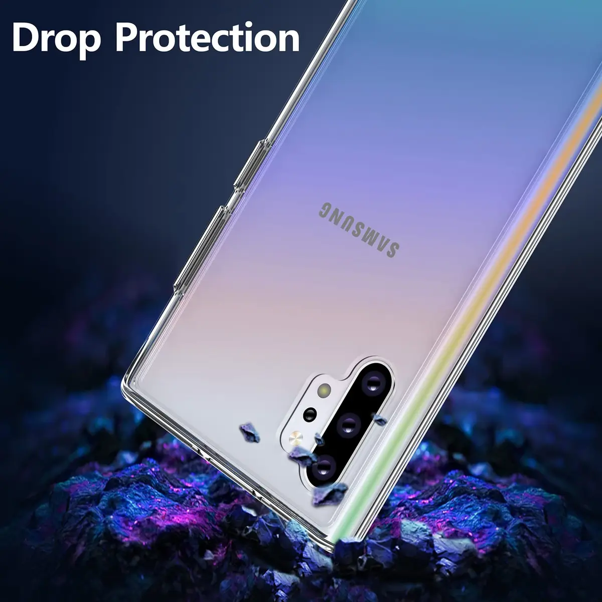 Rayboen Samsung Galaxy Note 10 Plus Case, Crystal Clear | Slim, Transparent & Wireless Compatible - view 2