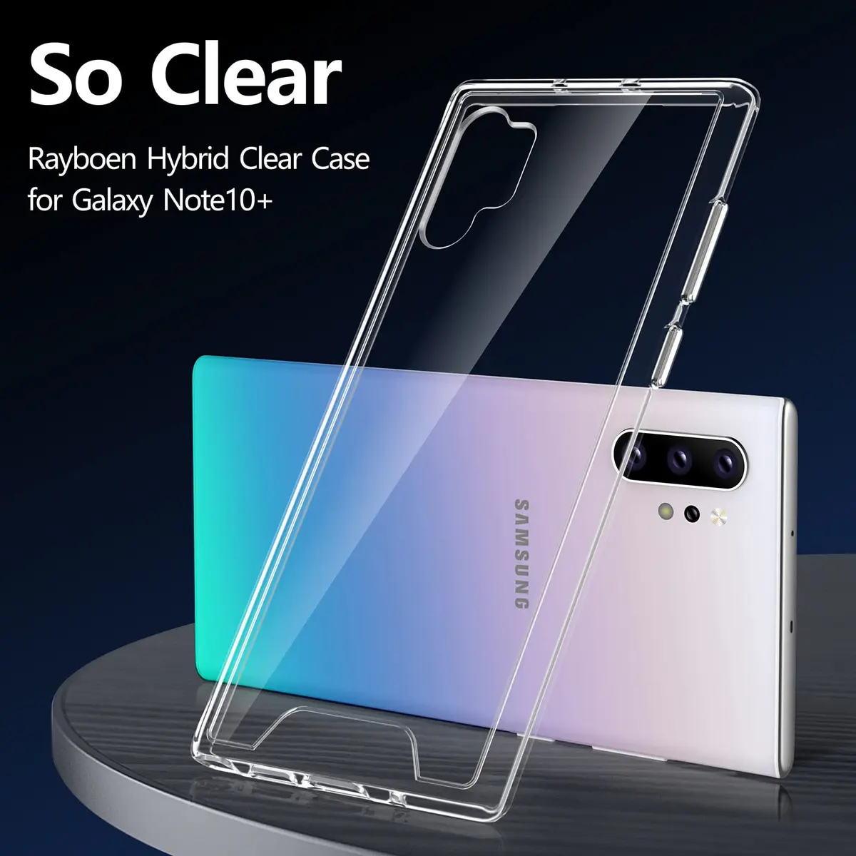 Rayboen Samsung Galaxy Note 10 Plus Case, Crystal Clear | Slim, Transparent & Wireless Compatible - view 3