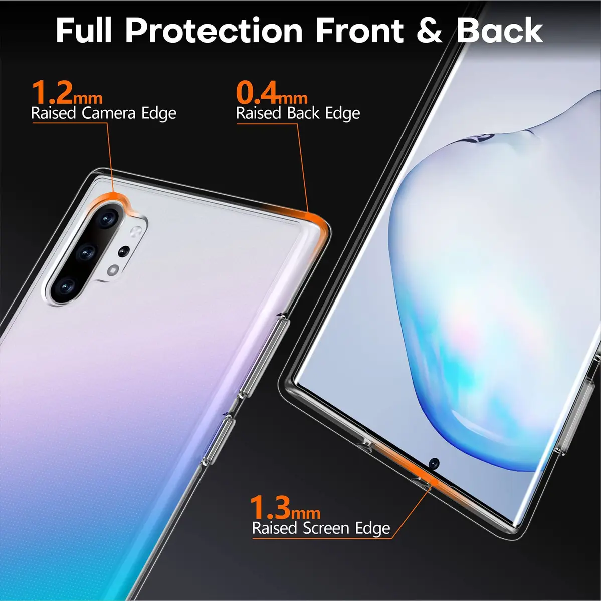 Rayboen Samsung Galaxy Note 10 Plus Case, Crystal Clear | Slim, Transparent & Wireless Compatible - view 4