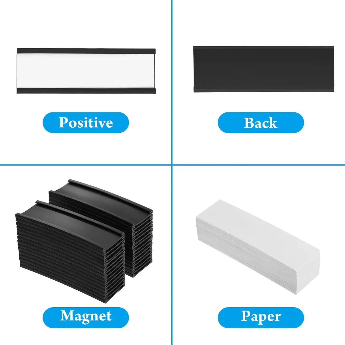 Outus Magnetic Label Holders 1 x 3 Inch | Reusable Magnetic Labels for Metal Racks & Shelves - view 5