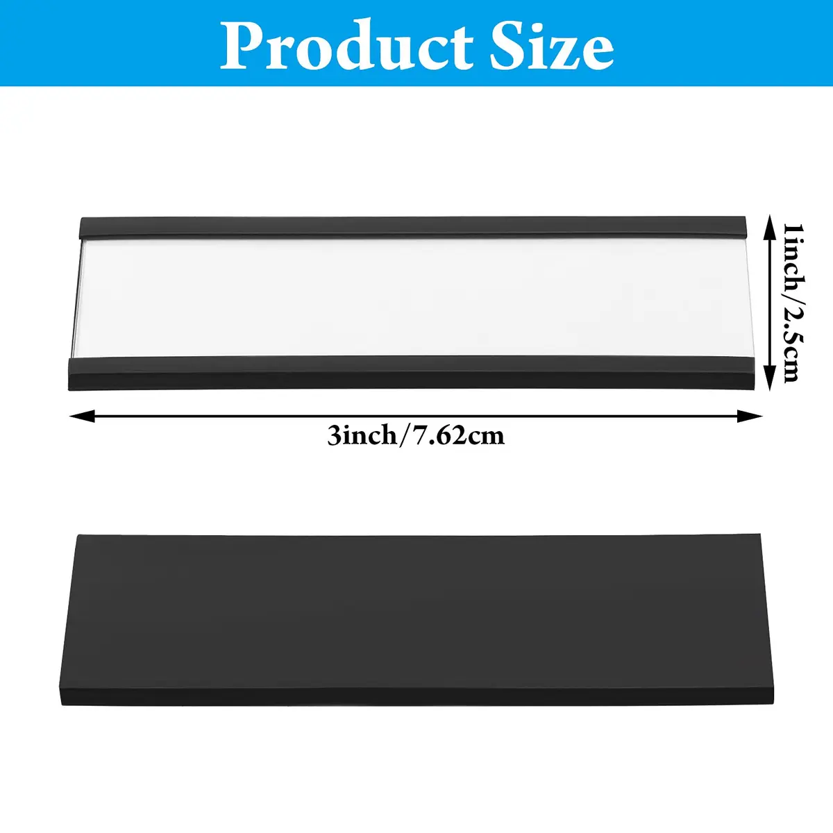 Outus Magnetic Label Holders 1 x 3 Inch | Reusable Magnetic Labels for Metal Racks & Shelves - view 2