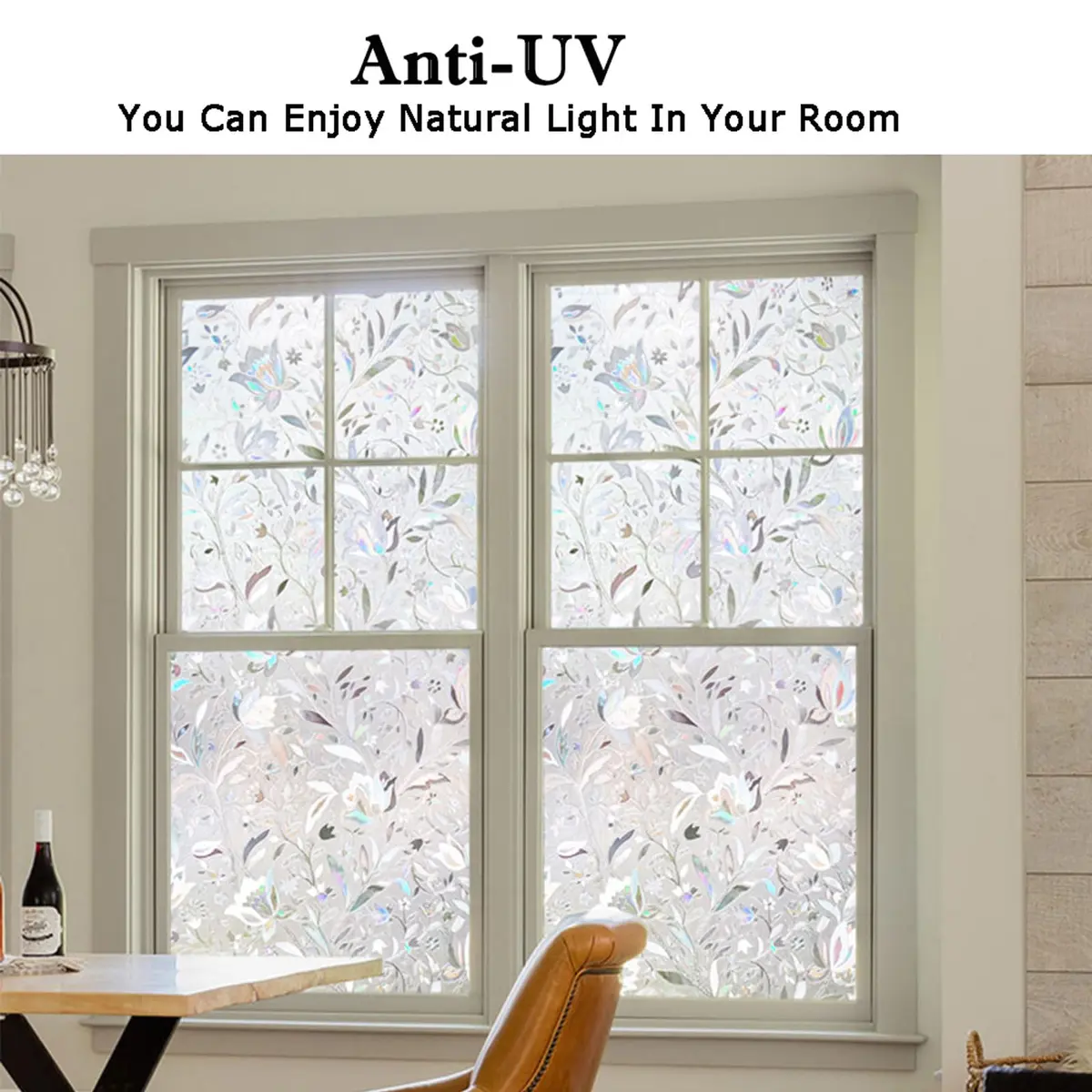 Kromapolis Privacy Window Film, Stained Glass Decorative, 23.6" x 78.7" | Frosted Privacy & Rainbow Pattern - view 5