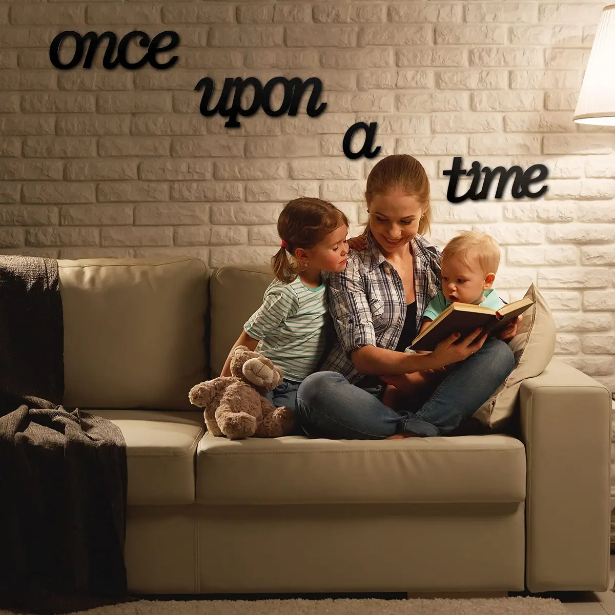 Jetec Once Upon a Time Sign Nursery Decor Wall Decal Wood Words for Kid's Room | Rustic Wooden Wall Art - view 7