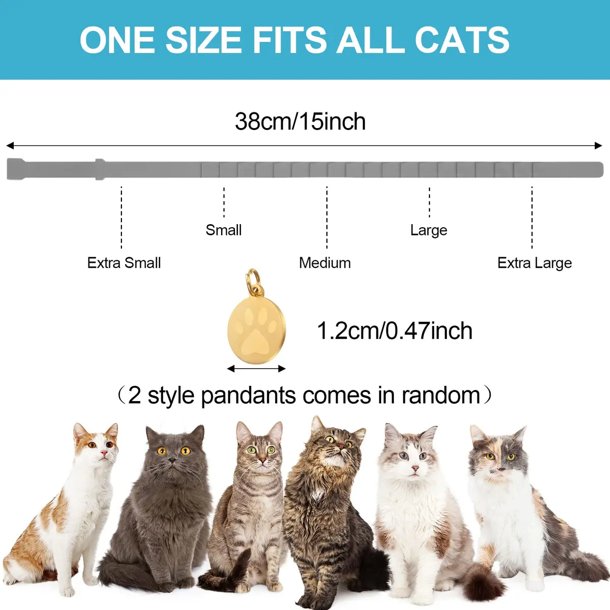 Weewooday 4 Pcs Cat Calming Collar 38 cm (15 Inches) | Pheromones for Stress & Anxiety Relief - view 5