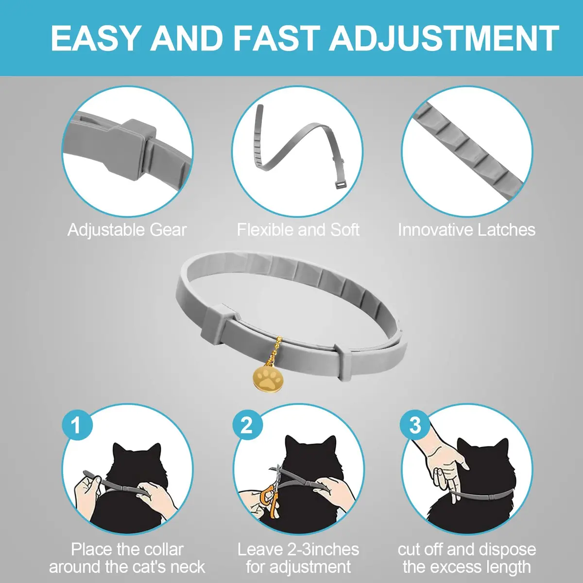 Weewooday 4 Pcs Cat Calming Collar 38 cm (15 Inches) | Pheromones for Stress & Anxiety Relief - view 6