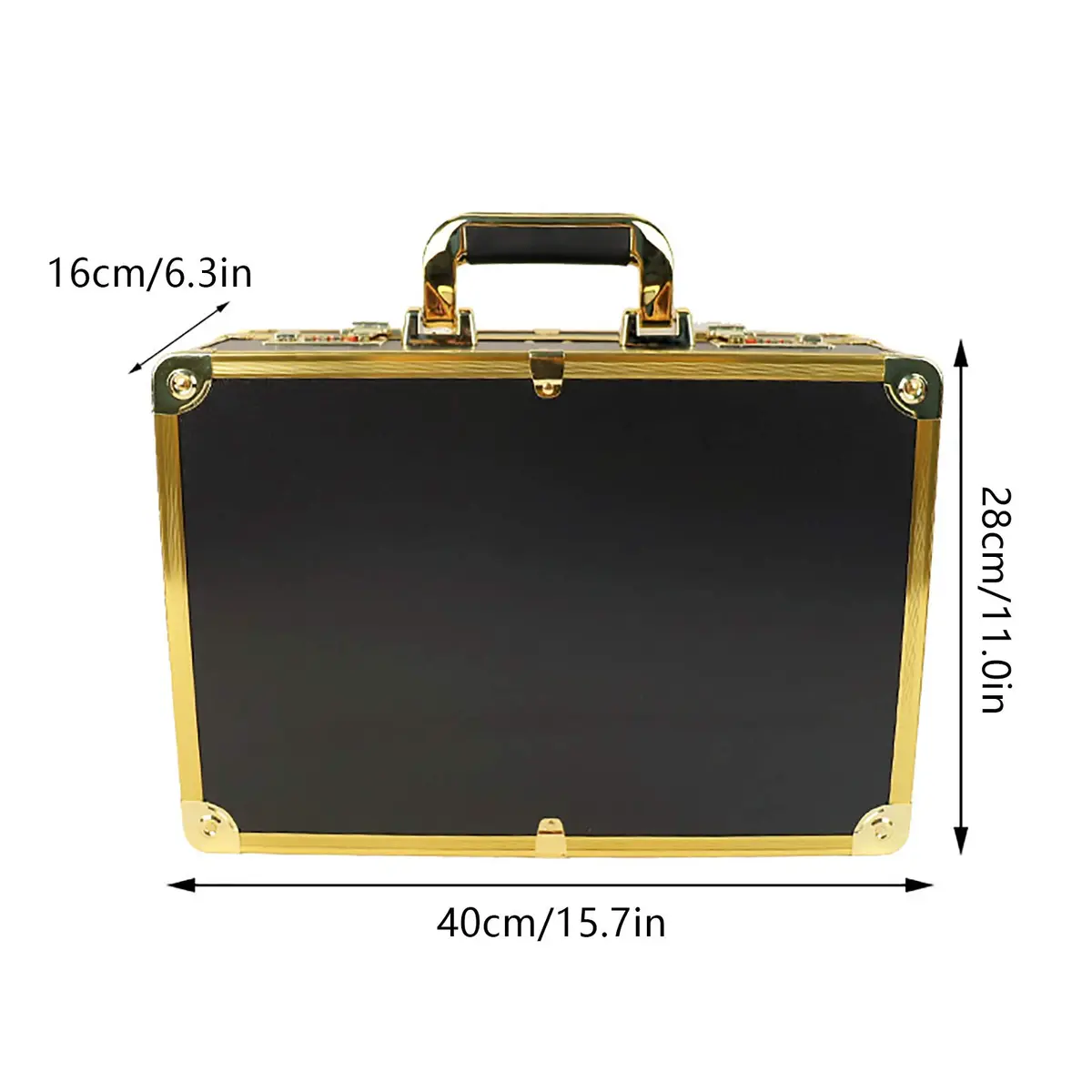CNCEST Barber Carrying Case Large Aluminum Salon Tool Kit Storage, Portable Travel Hairdresser Organizer (Gold) - view 7
