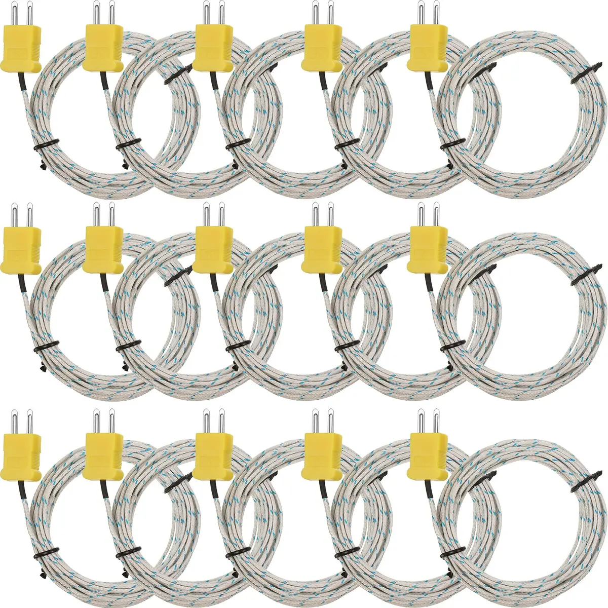 Weewooday 15 Pieces 3 Meters K Type Thermocouple Temperature Probe Sensor -50 to 400°C | Fast Response & Universal Compatibility - main product image