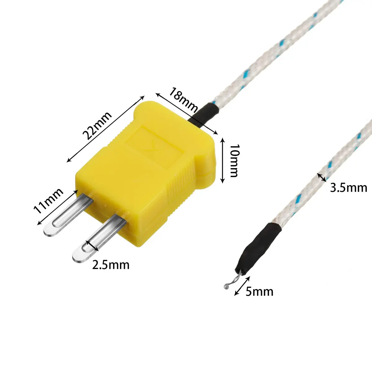 Weewooday 15 Pieces 3 Meters K Type Thermocouple Temperature Probe Sensor -50 to 400°C | Fast Response & Universal Compatibility - view 3