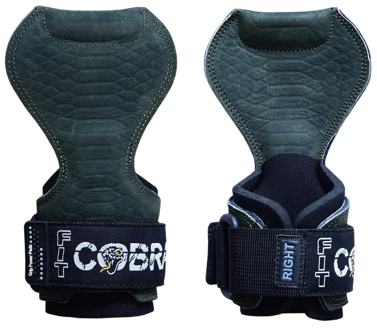 Cobra Grips FIT Green Sway Leather Weight Lifting Gloves with Wrist Wraps - Unisex Adult (4.25-7.0" Wrist) - main product image