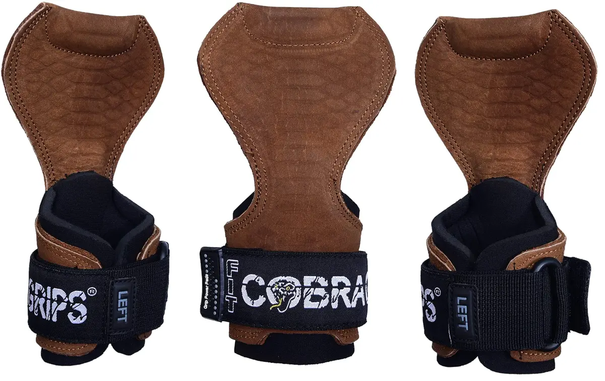 Cobra Grips FIT Brown Sway Leather Weight Lifting Gloves with Wrist Wraps - 4.25-7.0" Wrist - main product image