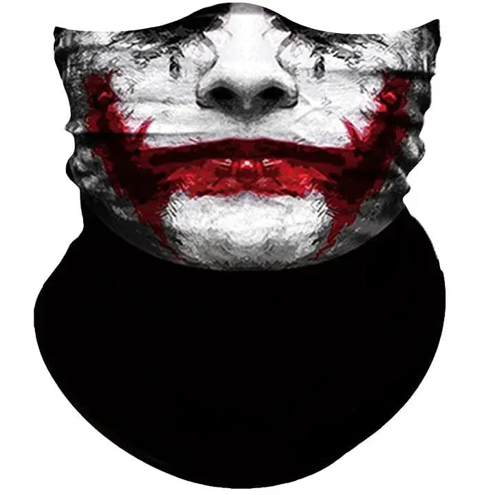 Obacle Skull Face Mask Half - Skull White Face with Red Lips Design - main product image