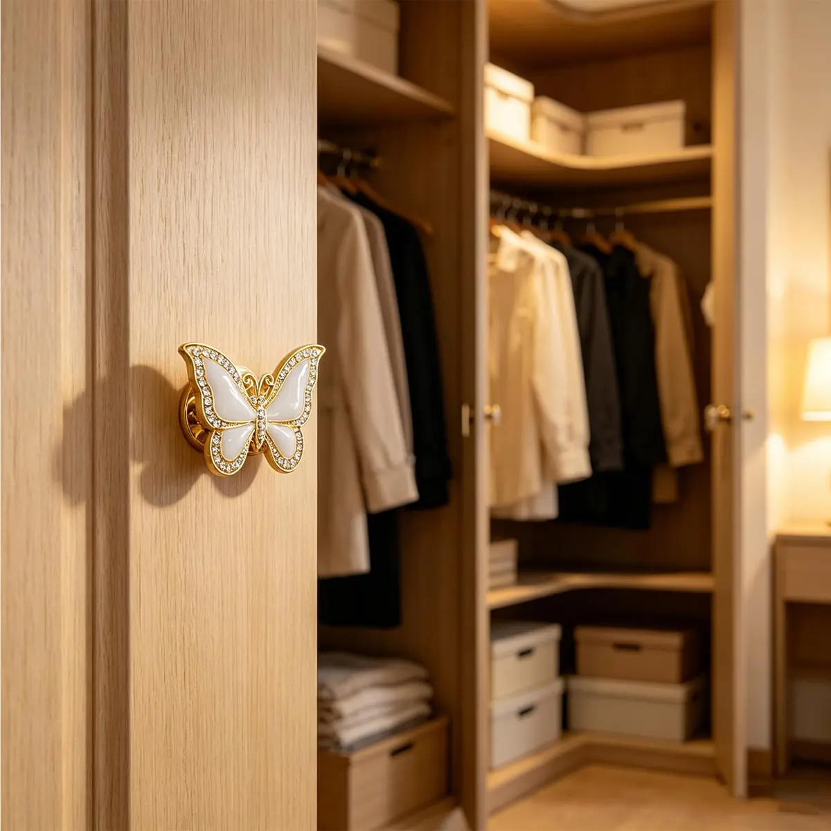 JfwuHap Gold Butterfly Knobs | Elegant Zinc Alloy Drawer Handles for Furniture (5.5cm x 3.5cm) - view 7