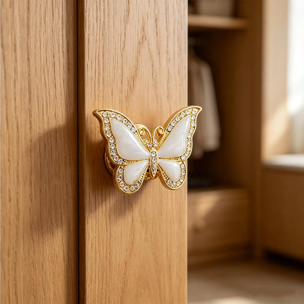 JfwuHap Gold Butterfly Knobs | Elegant Zinc Alloy Drawer Handles for Furniture (5.5cm x 3.5cm) - view 8